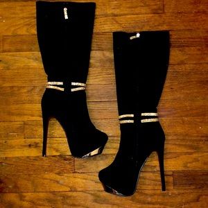 Cleopatra suede-like stiletto boots